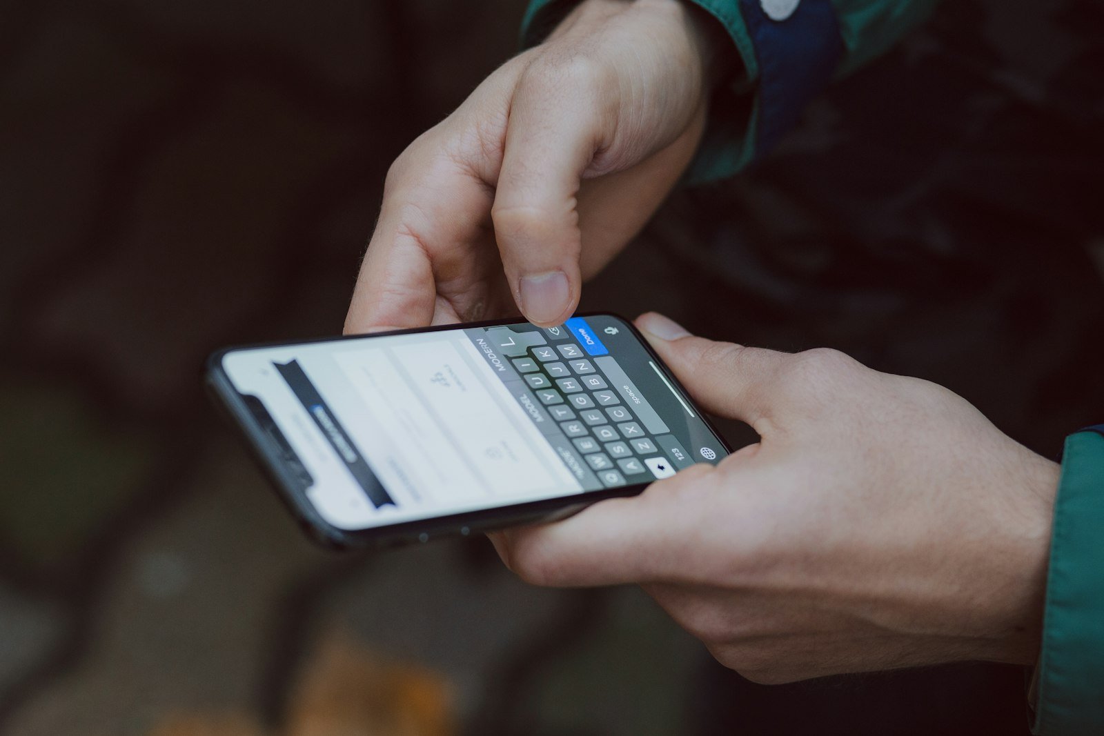 Person using a smartphone